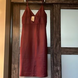 F21 Maroon Midi Dress - L - Brand new with tags